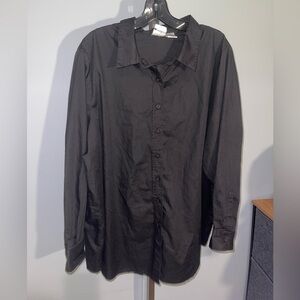 Roaman's black button up top shirt EUC woman’s 1X